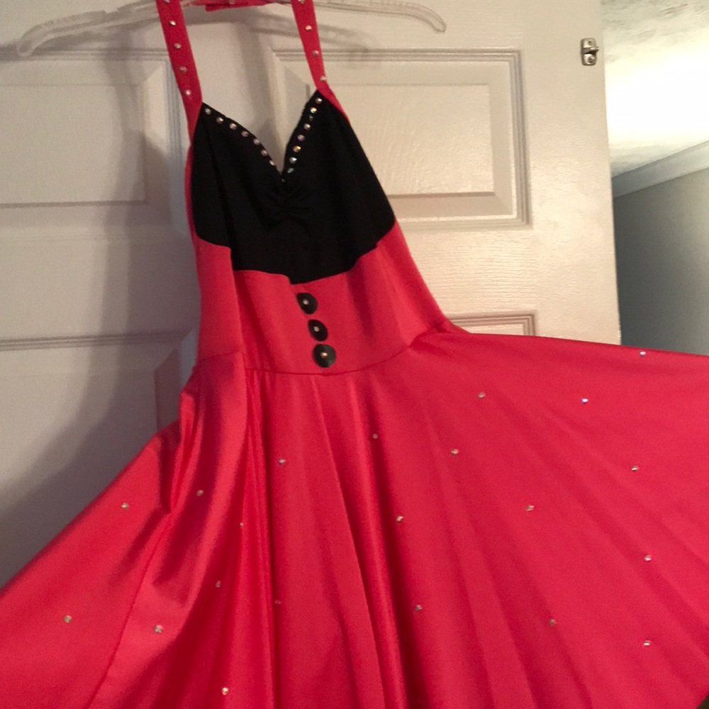 pink costume dress w/gloves